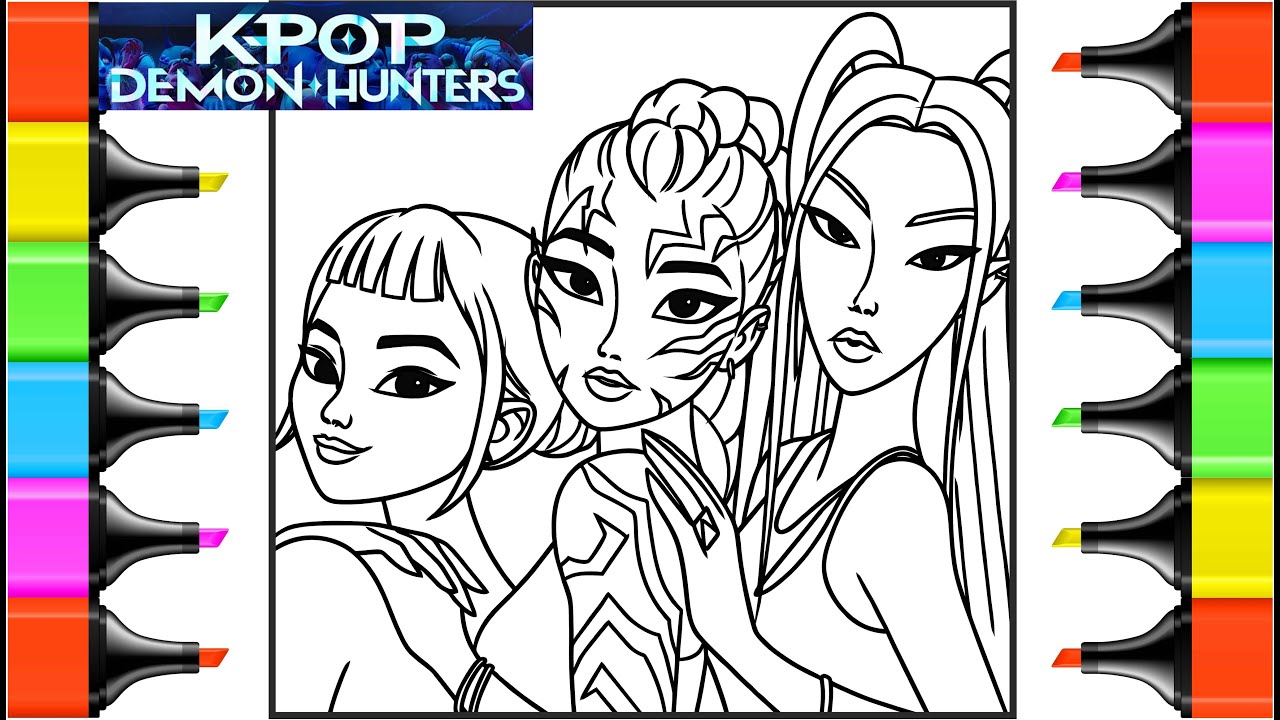 ‘Golden’ Lyric Video KPop Demon Hunters coloring / Kpop demon hunters lyrics / Rumi coloring page
