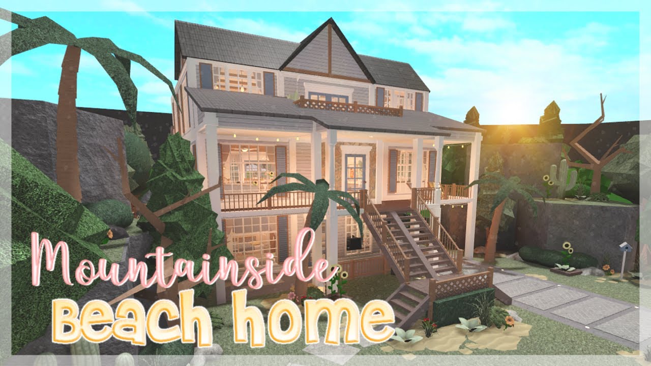 Mountainside Beach Home | Bloxburg Speed build - YouTube