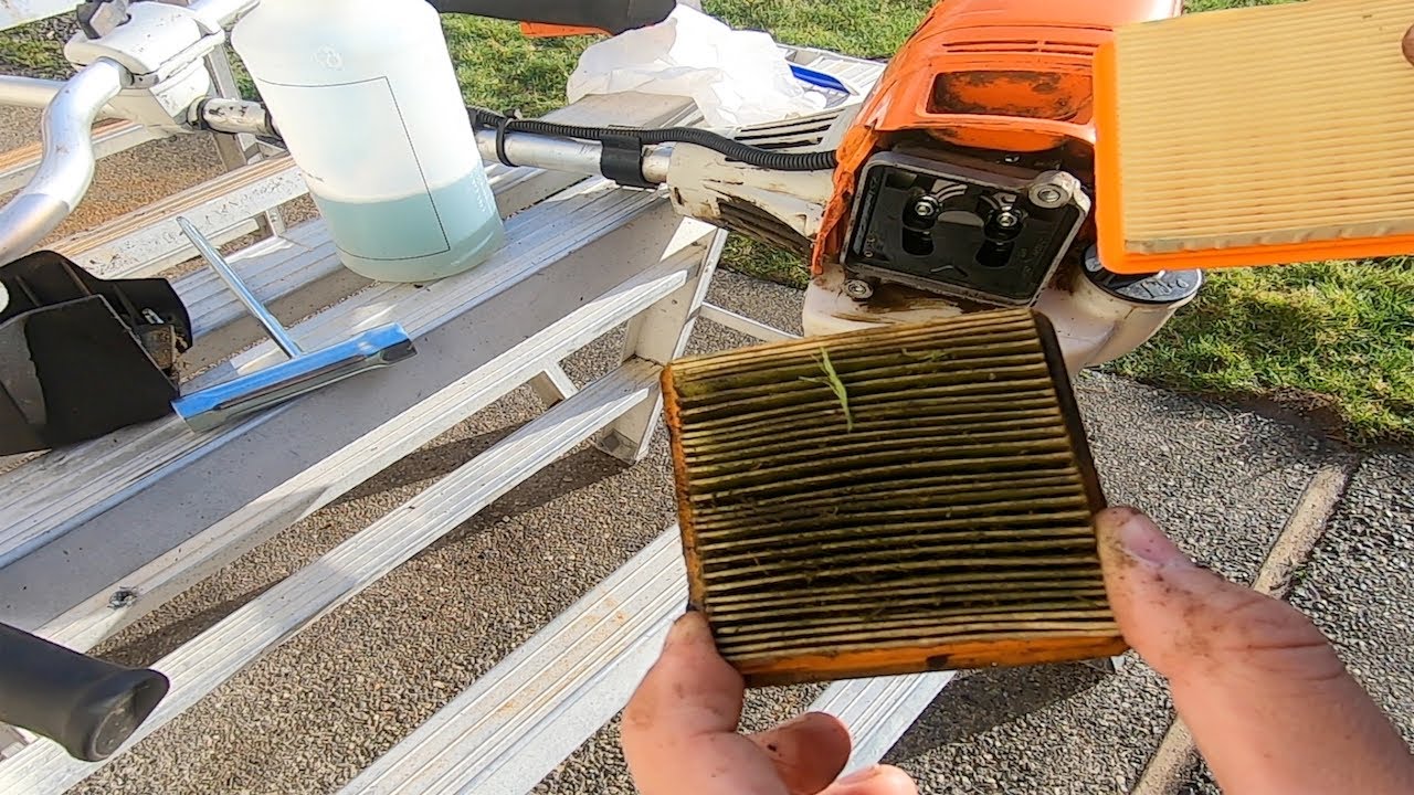Cleaning Stihl FS131 Exterior + Changing Air Filter YouTube
