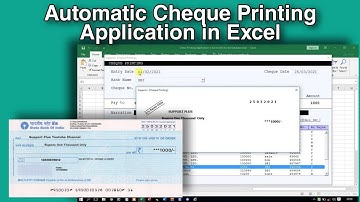 Automatic Cheque Printing Application in Excel
