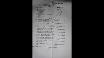 Organizational Behaviour Sem2  Previous Question Paper #2021 #ou #sem2