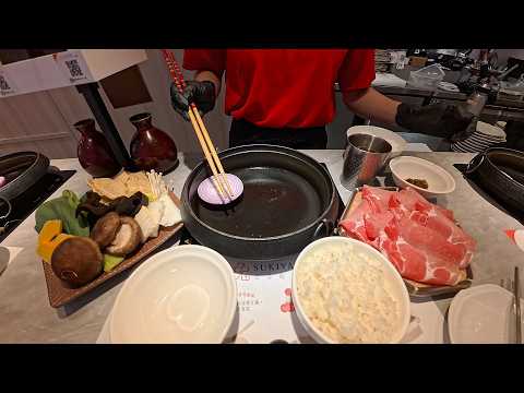 Trying Super Unique Frothed Egg Japanese Hotpot