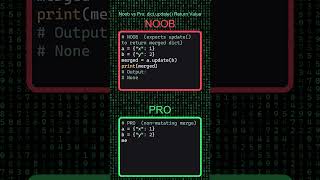 Noob vs Pro: dict.update() Return Value