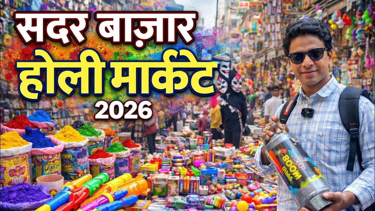 सदर बाजार होली मार्केट 2026 🎊 | Cheapest Holi Items Wholesale | Gulal,Pichkari,Spray Full Collection