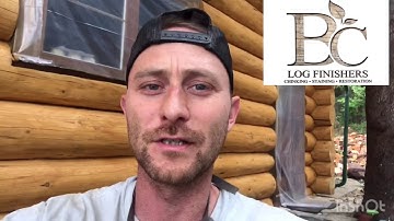 DIY Staining a log cabin