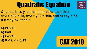 Quantitative Aptitude – Quadratic Equation – Let a, b, x, y, be real numbers