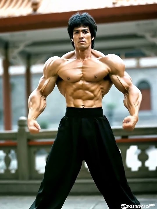 Bruce Lee shows all his power #brucelee #klingai #ai #kungfu #short #clip #muscles #bulk #workout