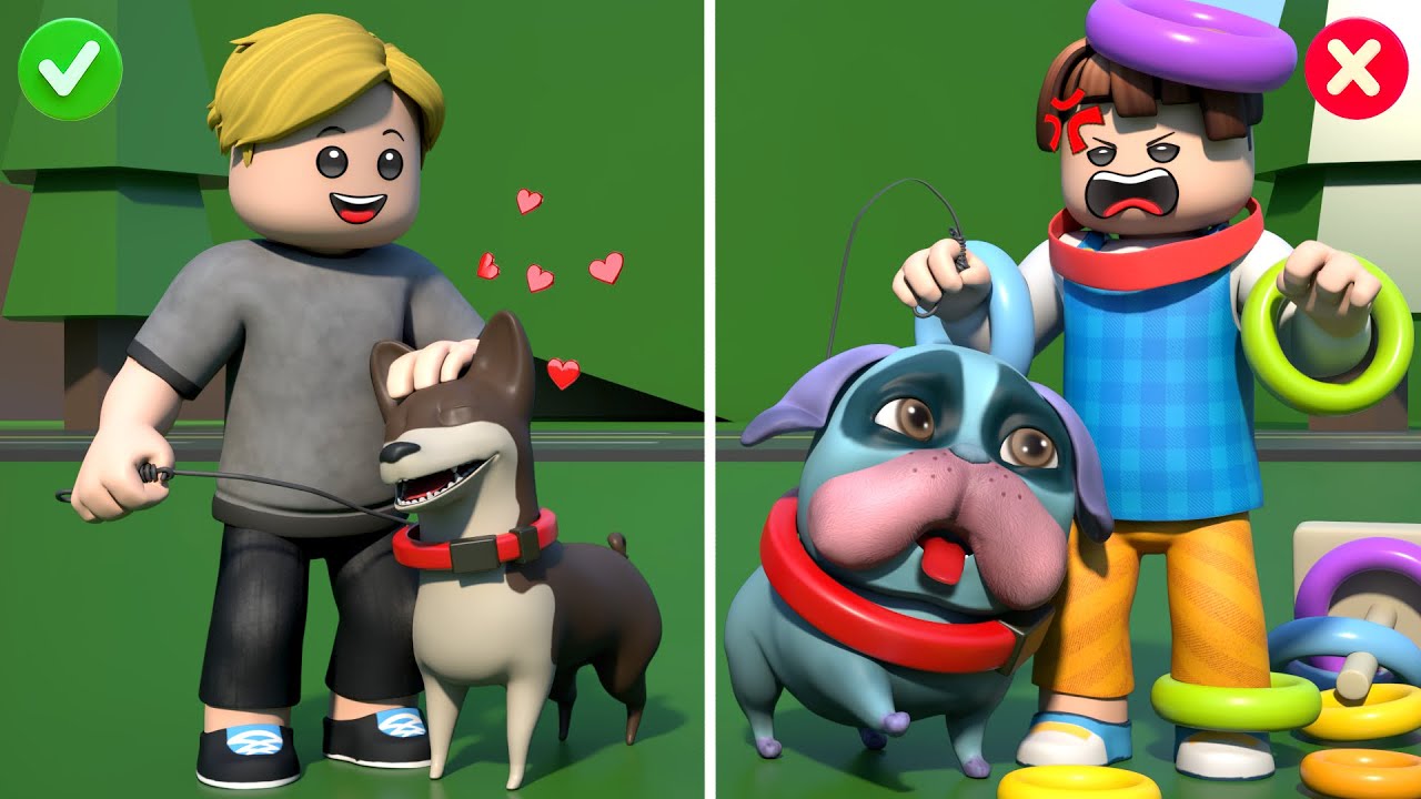ROBLOX Brookhaven 🏡RP: Good Dog VS Naughty Dog - Roblox Animation
