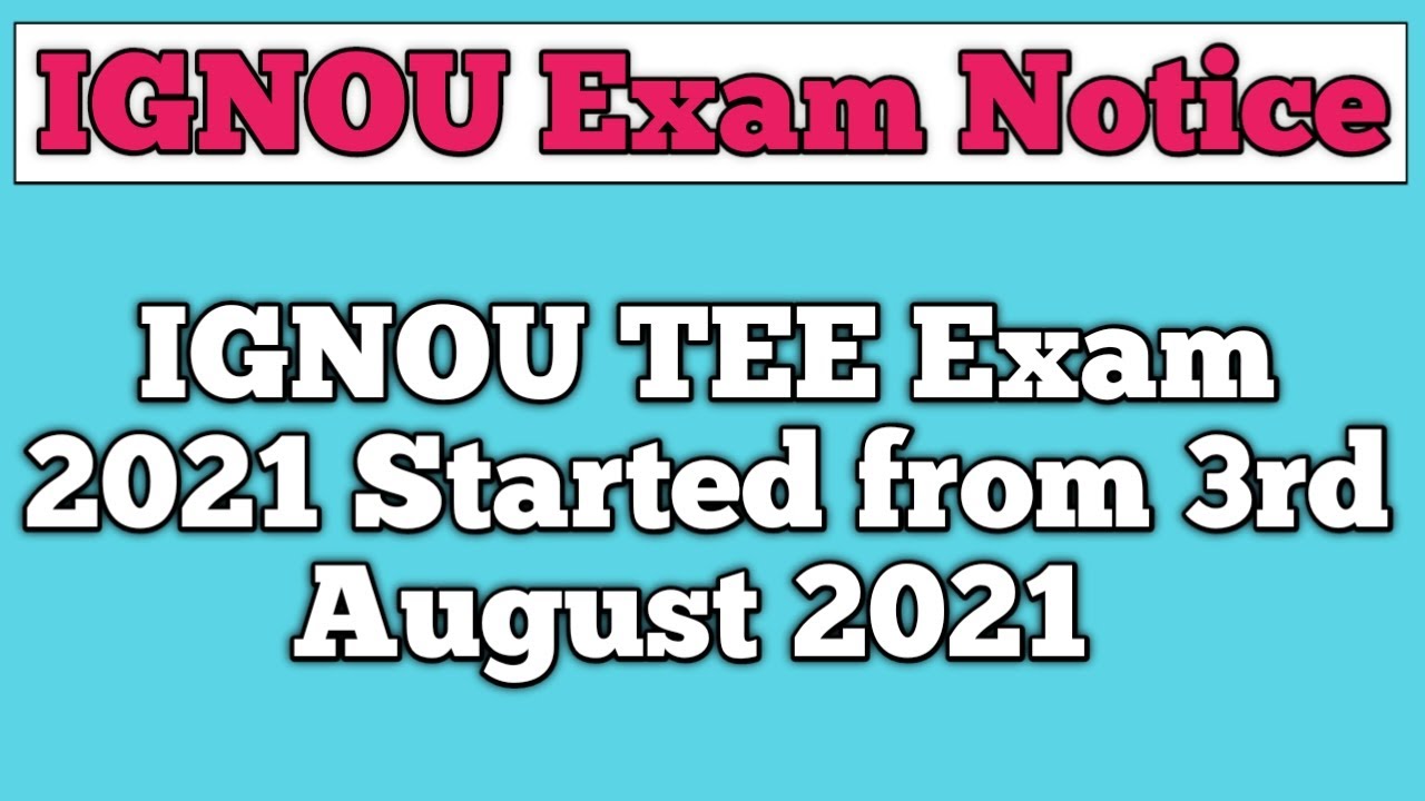 IGNOU Exam notice||IGNOU Exam started from 3rd August 2021