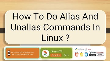 How to do alias and unalias commands in linux ? #linux