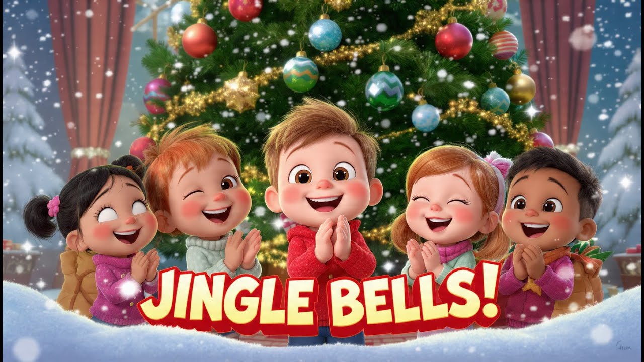 Santa Jingle Bells 🎅🔔 | Christmas Song for Kids | Reindeer & Santa Fun ...