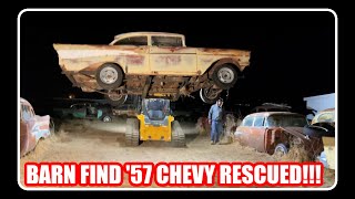 WE RESCUE FOUR '57 CHEVY HOT RODS FROM A TEXAS HONEY HOLE!!!