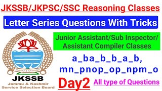 Letter Series (All Categories) ~ JKSSB Assistant Compiler/Junior Assistant/Sub Inspector || Tricks ?