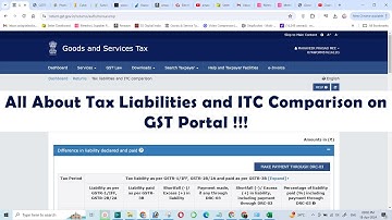 All About Tax Liabilities and ITC Comparison on GST Portal !!!