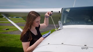 How to preflight the exterior of a Cessna 172 - Sporty's Private Pilot Flight Training Tips