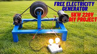 Motor Flywheel Free Electricity Generator 5kW  220V DIY Project