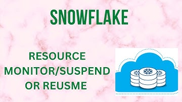 SNOWFLAKE TUTORIAL, SNOWFLAKE BASICS, RESOURCE MONITOR, SUSPEND OR RESUME