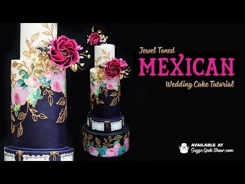 Jewel-Toned Mexican Inspired Wedding Cake Promo