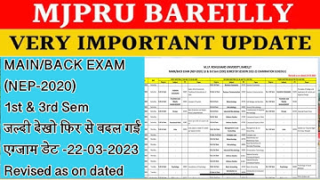 Main/Back 1st and 3rd sem exam date change | Exam date Revised 2023 | फिर से बदल गईं एग्जाम डेट