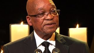 President Jacob Zuma speaks at Mandela's funeral