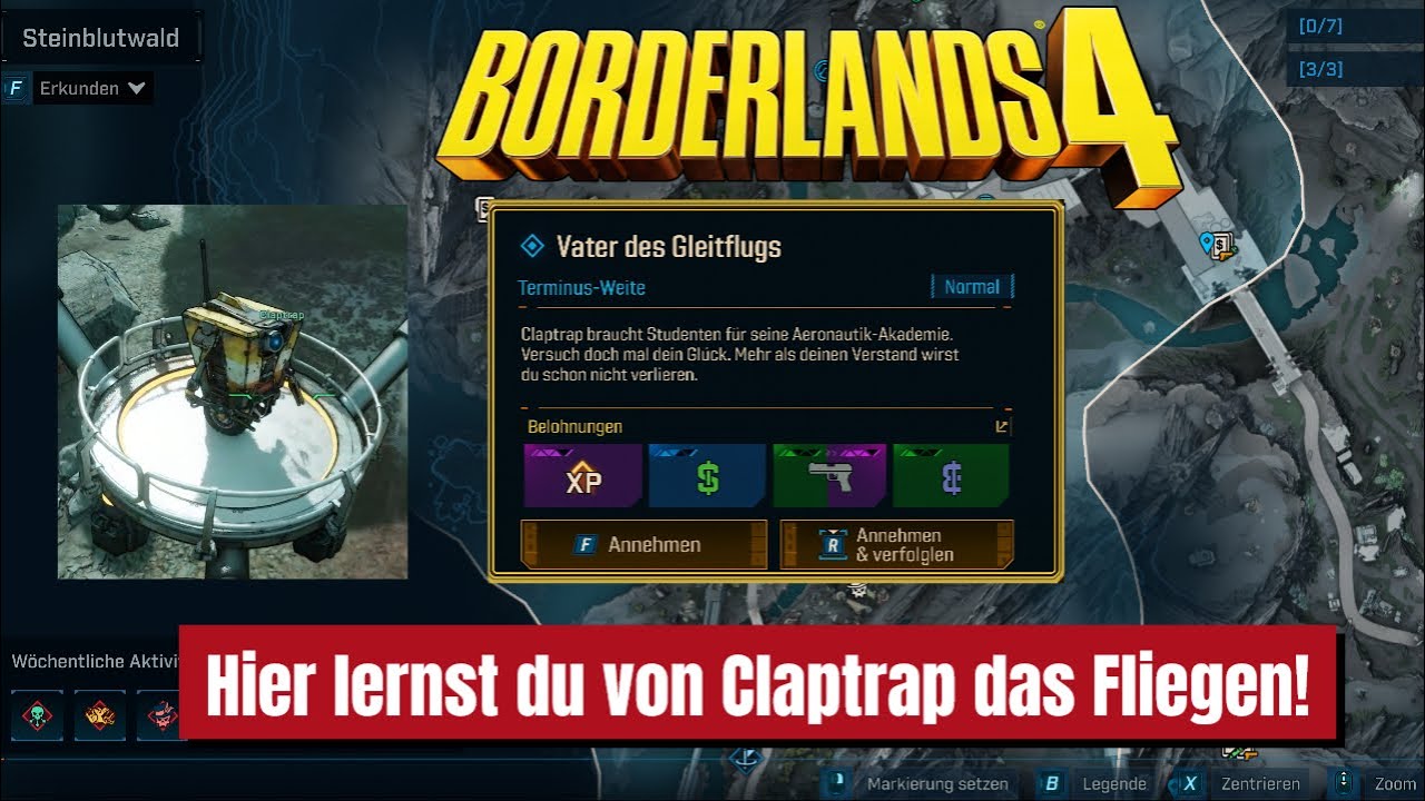 Borderlands 4 – Nebenmission „Vater des Gleitfluges“ (Claptrap-Mission) | Beginner Guide Deutsch