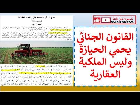 القانون الجنائي يحمي الحيازة وليس الملكية العقارية