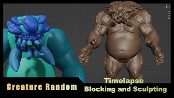 Timelapse blocking and sculpt Creature in Blender with Blocksurfaces, #addon, #blender, #zbrush, #3d