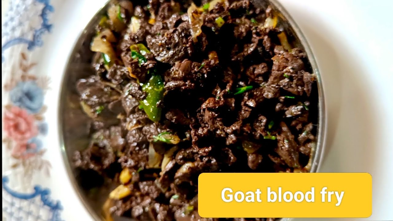 Mutton Blood Spring Village style Goat blood fry/mutton blood fry #How to make mutton blood ...