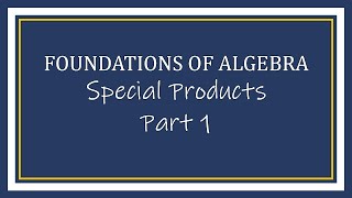 Special Products Part 1