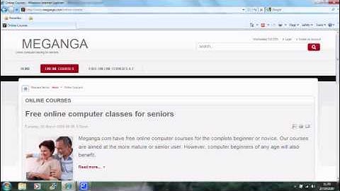 Meganga.com introductory computer tutorial for seniors