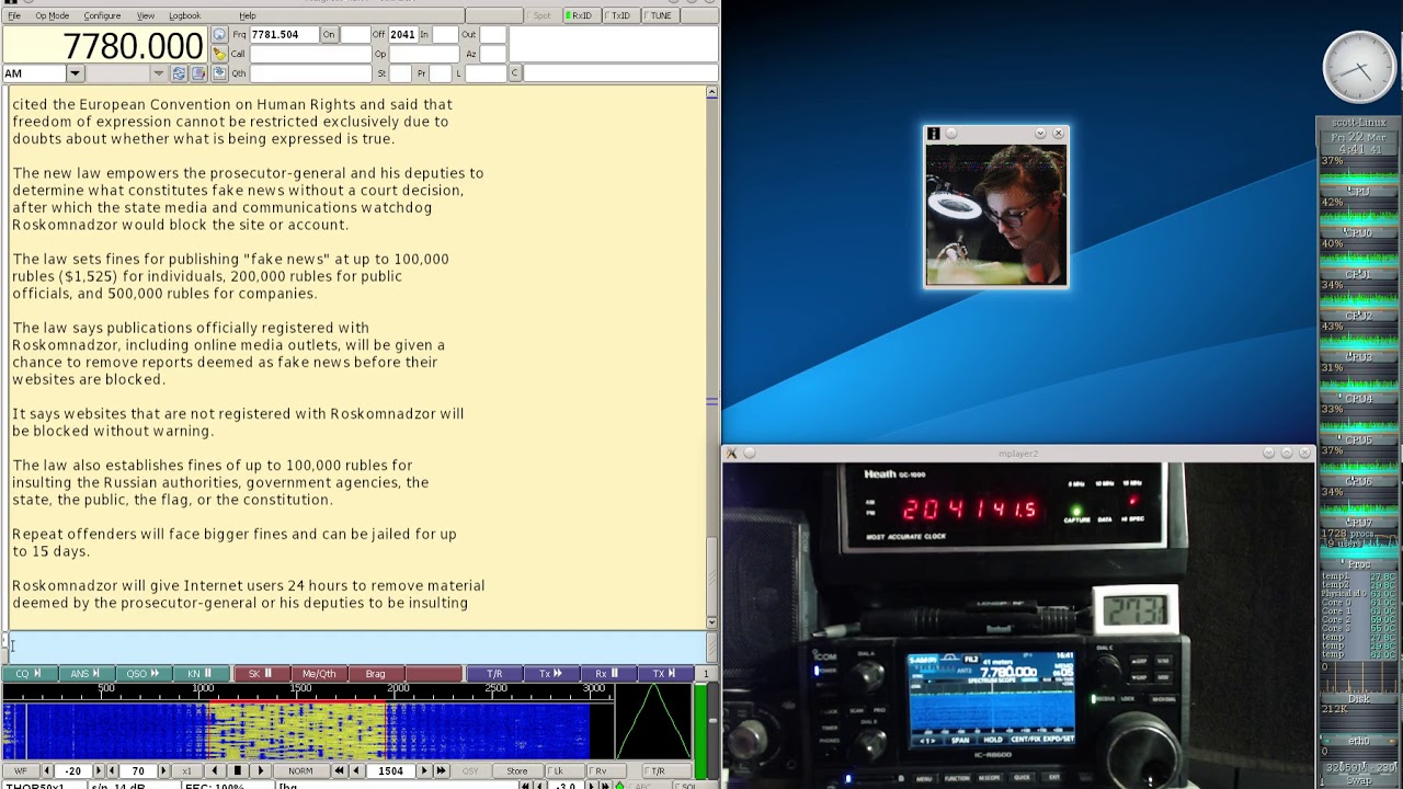 Shortwave Radiogram #92 Mar 22 2019 on 7780Khz Shortwave Radio R8600