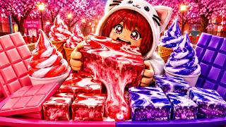 Eating New Strawberry & Blueberry Ice Cream Platter in Roblox Mukbang Game ASMR! 🍓🫐 screenshot 4
