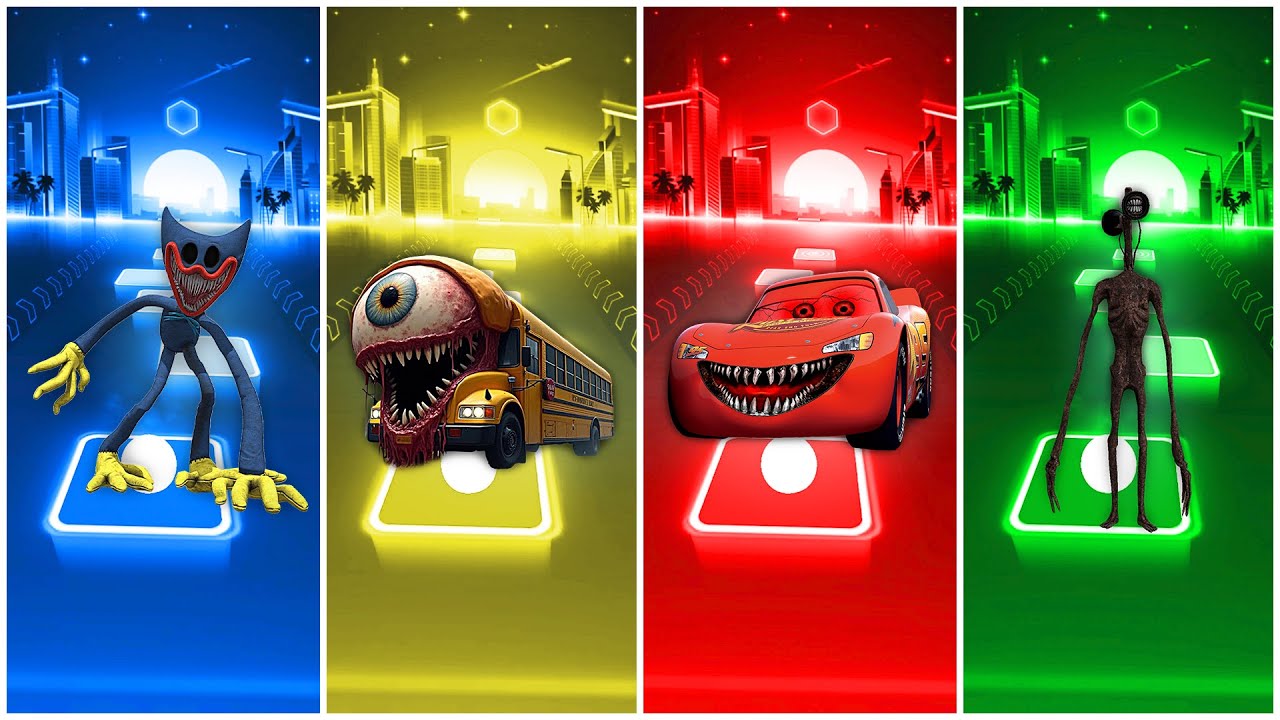 Huggy Wuggy 🆚 Monster Bus 🆚 Lightning McQueen 🆚 Siren head | Coffin Dance cover