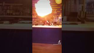 Bartender: Blows HUGE Fireball!! 😮🔥 #fypシ #fireball #flairbartending #bartender #pdx #skills