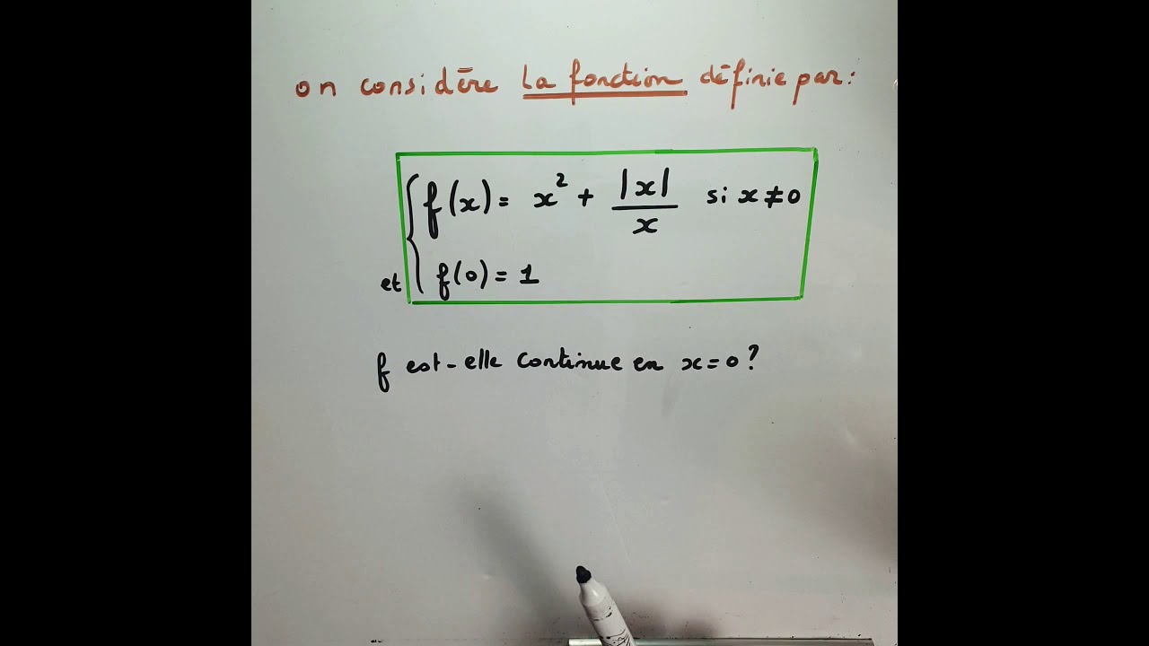 Etude de la continuité d'une fonction avec une valeur absolue - Terminale