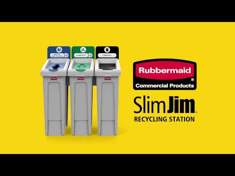 Rubbermaid Commercial Slim Jim Metal End Step Trash Can, 24 Gallon