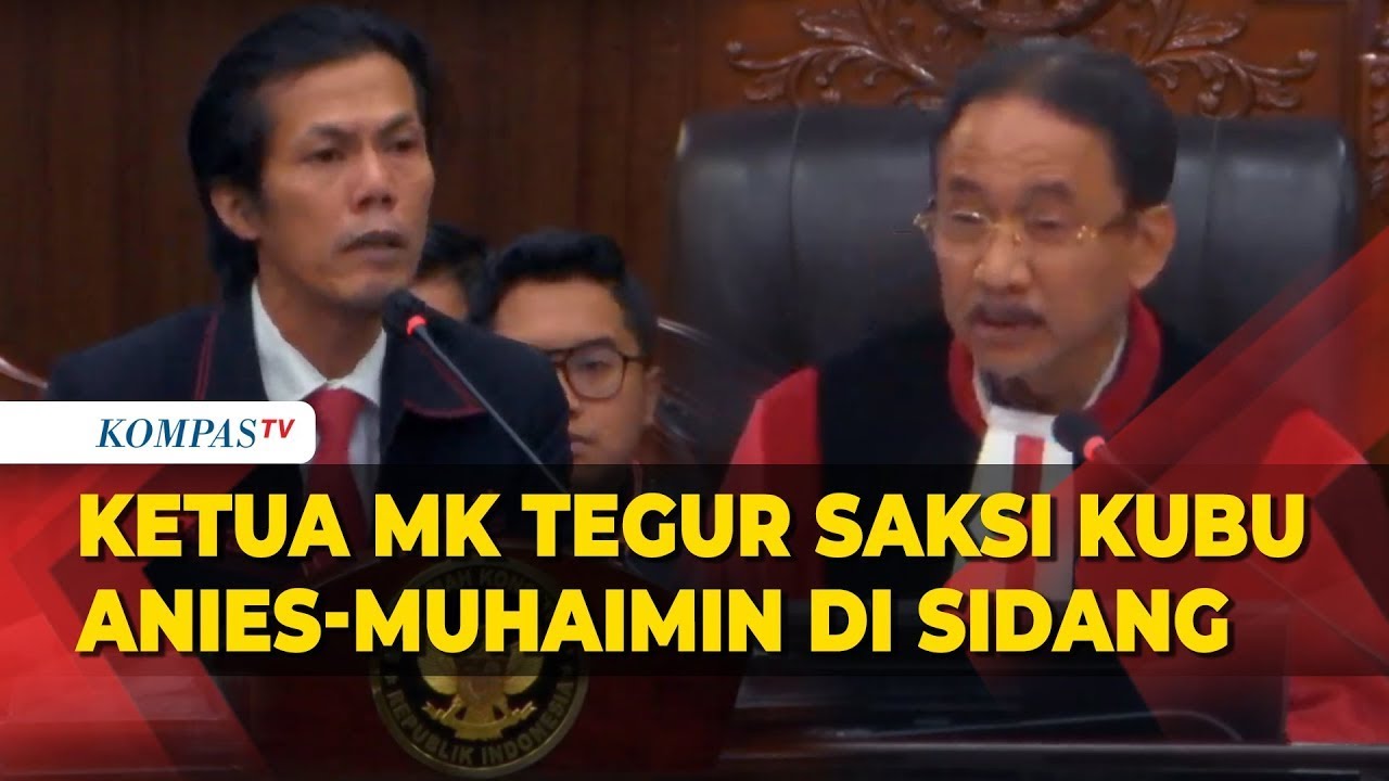 Keluarkan Pendapat Pribadi Ketua MK Tegur Patra Zen Saksi Kubu Anies Muhaimin di Sidang