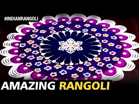 Amazing Rangoli Design at Home EVER! | Latest Traditional Designs ...  Amazing Rangoli Design at Home EVER! | Latest Traditional Designs | Indian  Rangoli