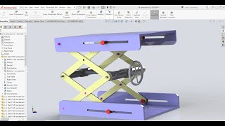 Screw scissor lift mechanism in solidworks