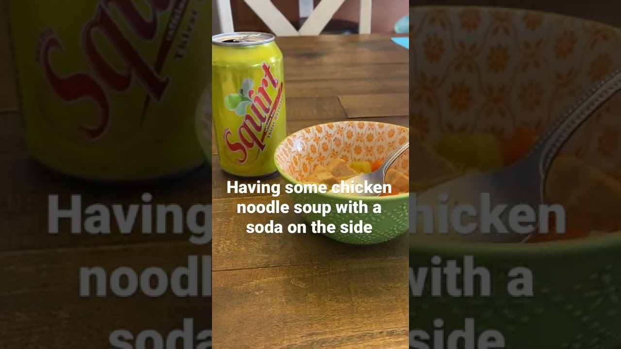 Chicken Noodle With A Soda On The Side