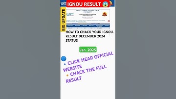 ♐ HOW TO CHACK IGNOU RESULT DECEMBER 2024. 🔹#ignouresult #december_2024 #exam   #ignou  #resultout 🎯