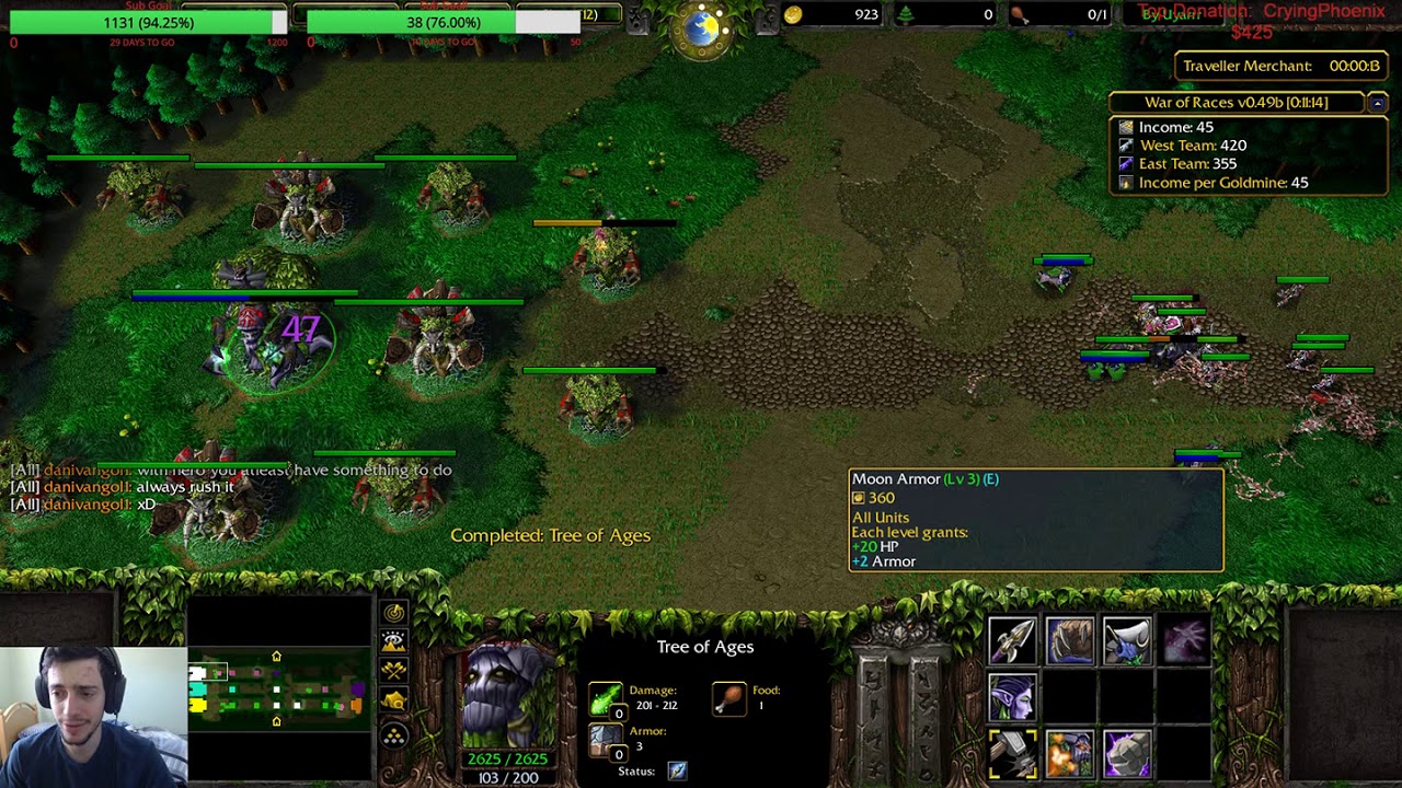 Warcraft 3: War of Races #3 - NightElf Tough Game - YouTube