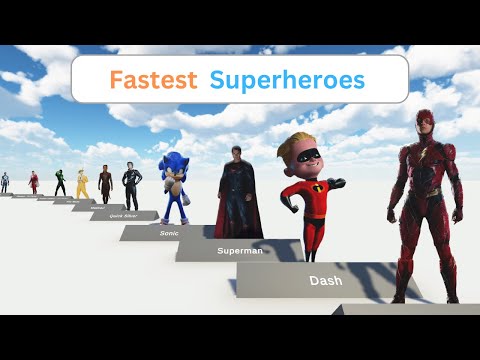 Fastest superheroes characters comparison in 3d | Fastest character | Superheroes speed Comparison