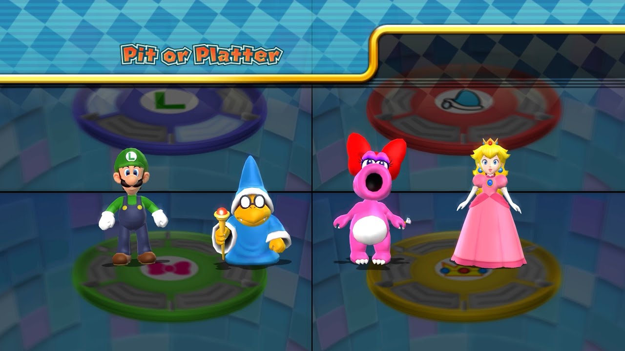 Mario Party 9 - Luigi Vs. Kamek Vs. Birdo Vs. Peach | Step It Up