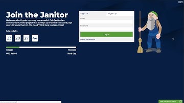 ICO CoinJanitor Dashboard tutorial for sign up