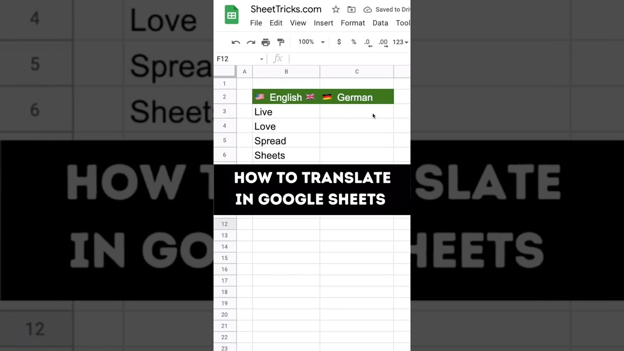 How to translate in Google Sheets 📊 #spreadsheettricks #sheets #googlesheets #translate #language