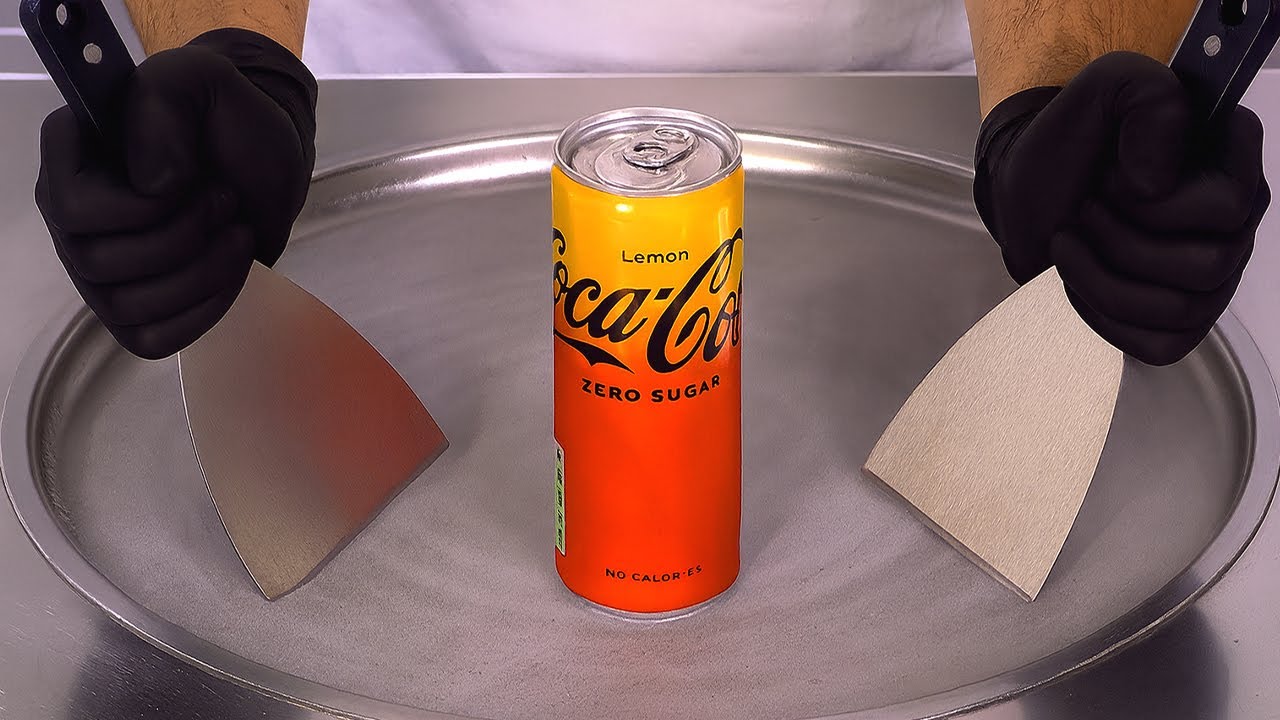Coca-Cola Lemon — Ice Cream Rolls | ASMR