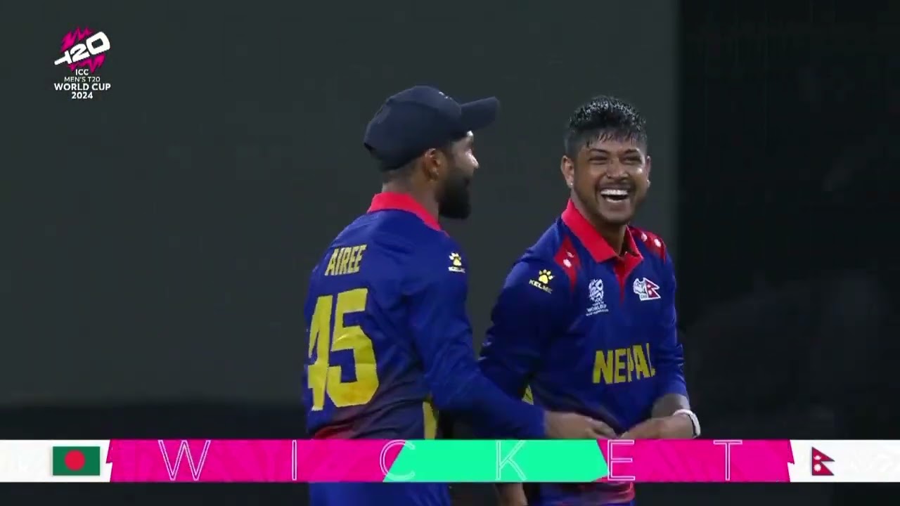 Sandeep Lamichhane 100 T20I international wicket 