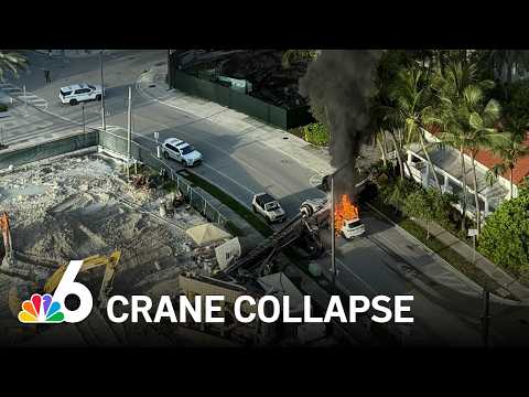RAW: Crane collapse in Brickell causes road closures, police say