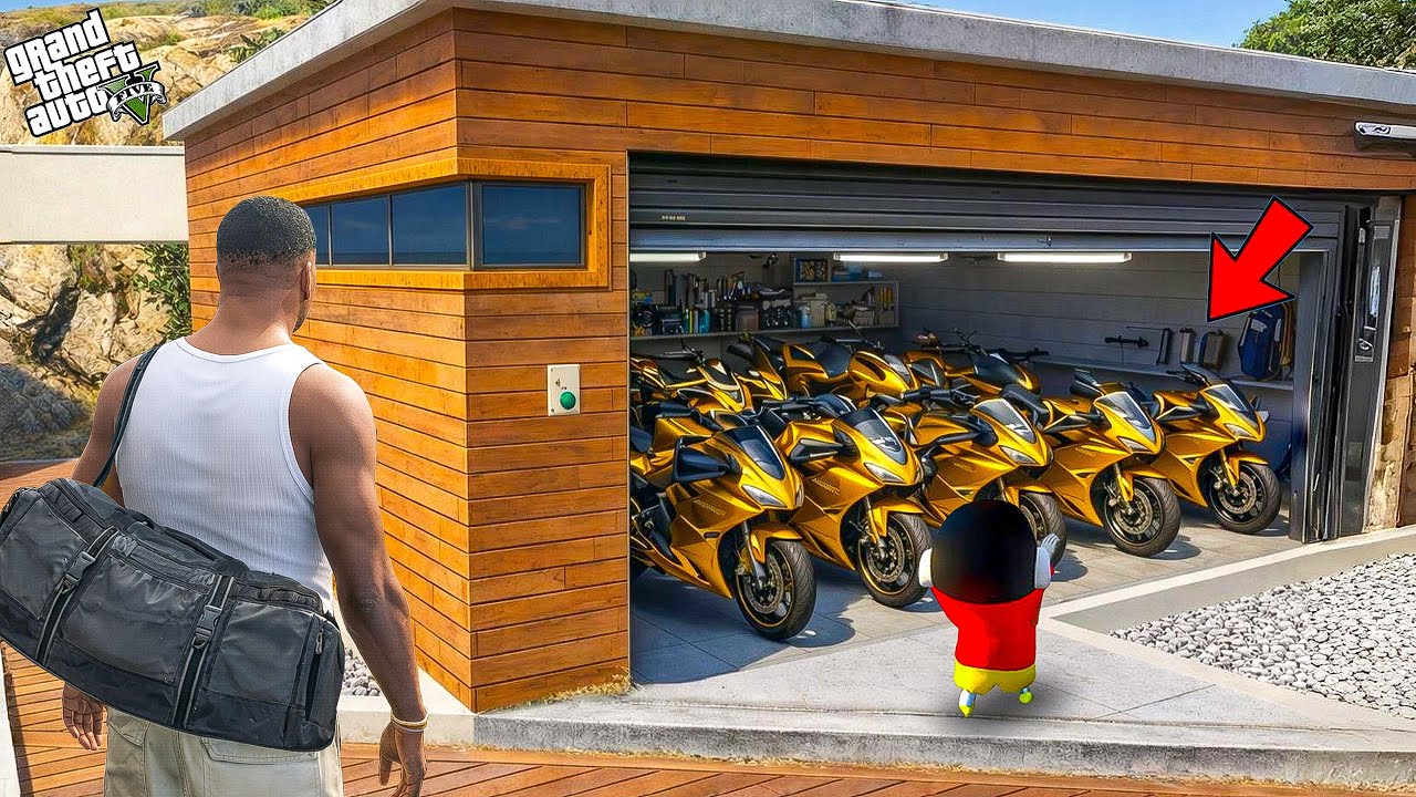 GTA V : Franklin & Shinchan FOUND A SECRET GARAGE DOOR in GTA 5 Telugu |#gta5